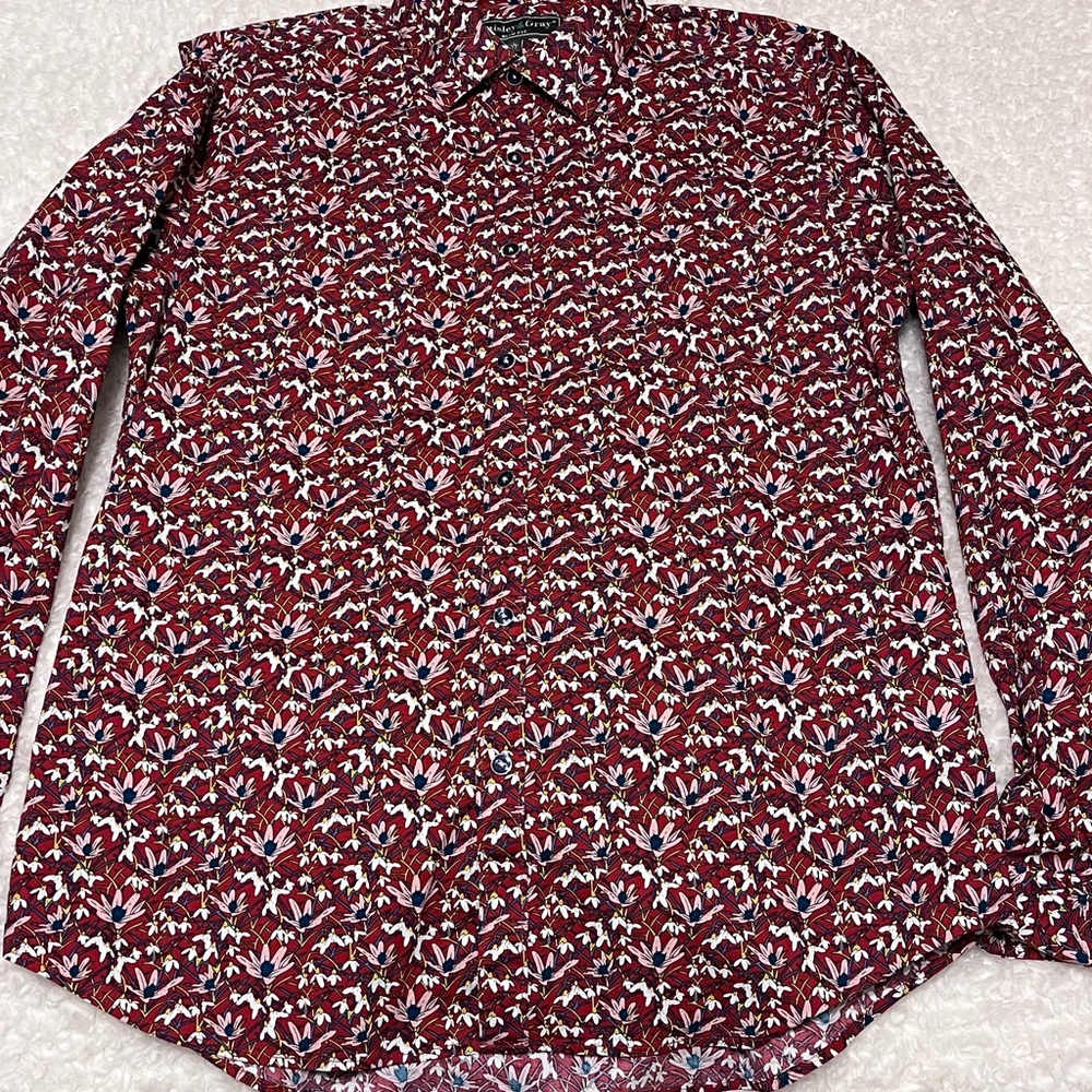 Paisley & Gray Burgundy Floral Button Down Shirt